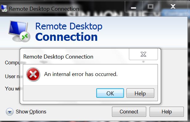 Troubleshooting "RDP: An Internal Error Has Occurred" Issue